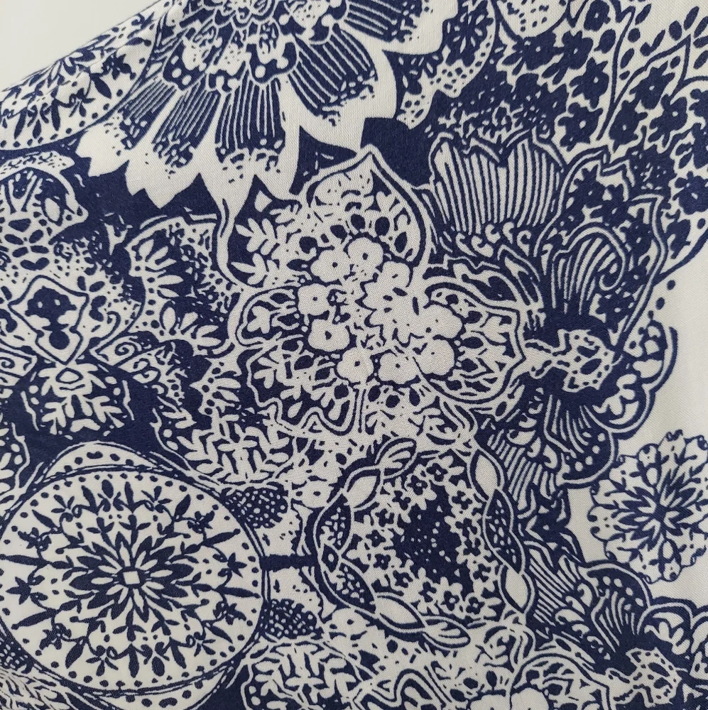 South of France Blue and Ivory Print Maxi Dress - Picture 11 of 16